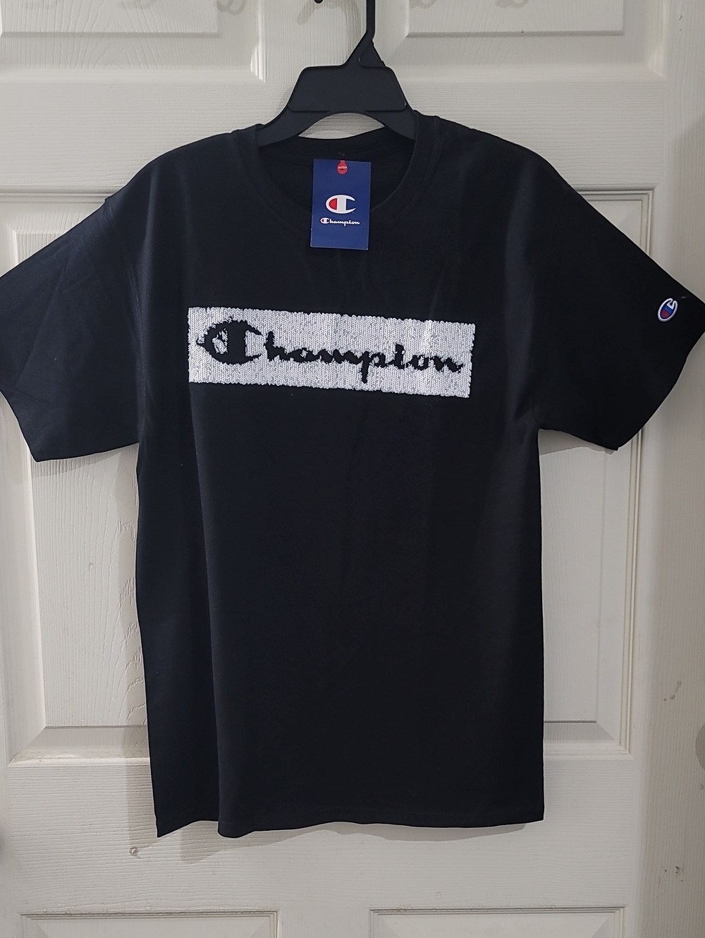 Champion Black Graphic Tee Youth Size M